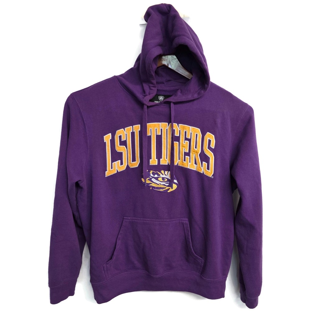 Top of the World LSU Tigers Hoodie Purple Mens Large Embroidered Sweatshirt